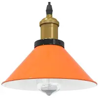 vidaXL Hanglamp in hoogte verstelbaar E27 Ø22cm metaal glanzend oranje