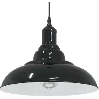 vidaXL Hanglamp in hoogte verstelbaar E27 Ø31 cm metaal glanzend zwart
