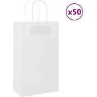 vidaXL Papieren zakken 50 st met hengsels 21x11x36 cm wit