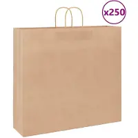 vidaXL Papieren zakken 250 st met hengsels 54x15x49 cm bruin