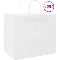 vidaXL Papieren zakken 250 st met hengsels 32x22x28 cm wit
