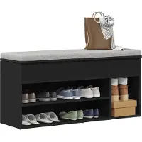 vidaXL Schoenenbank 102x30,5x45 cm bewerkt hout zwart