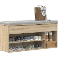 vidaXL Schoenenbank 102x30,5x45 cm bewerkt hout sonoma eikenkleurig
