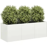 vidaXL Plantenbak 120x40x40 cm koudgewalst staal wit