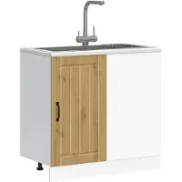 vidaXL Keukenonderkast Lucca, artisan eikenhoutfineer