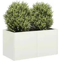 vidaXL Plantenbak 80x40x40 cm koudgewalst staal wit
