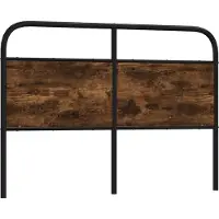 vidaXL Vervangend hoofdbord 120 cm staal en bewerkt hout gerookt eikenkleurig