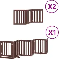 vidaXL Hondenhek inklapbaar 12 panelen 600 cm populierenhout bruin