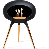 Le Feu Bio Ethanol Haardvuur - Black Ground Wood Low Gold Black