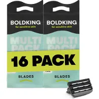 Boldking Scheermesjes Sensitive - 13+3 Gratis Scheermesjes Vrouw & Man- Scheermesjes voordeelverpakking gevoelige Huid - 16 Razor Blades
