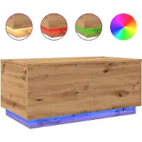 vidaXL Salontafel met LED-verlichting 90x50x40cm artisanaal eikenkleur