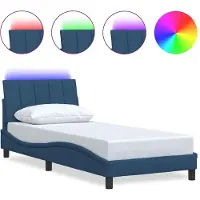 vidaXL Bedframe zonder matras "Hanko" 90x200 cm stof blauw