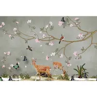 Karo-art Fotobehang Herten Tussen De Planten - Vliesbehang - 400 x 280 cm