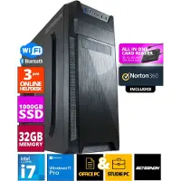 Screenon - Intel Core i7 - 1TB M.2 SSD - 32GB RAM - RTX 3060 - Allround Office PC - Inclusief Norton 360 & USB SD Card Reader + WiFi & Bluetooth