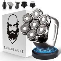 Sansbeauté 6-in-1 Scheerapparaat Mannen – Trimmer - Tondeuse - SkullSharp PRO - Electric Face & Head Shaver - Skull Shaver - Hoofd Kaal Scheren – Nat & Droog - Draadloos Opladen - Elektrisch