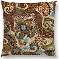 Cusco Mandala kussenhoes Curly Green – DUBBELZIJDIG BEDRUKT - Soft Touch – 45x45 cm