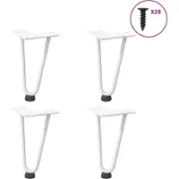 vidaXL Haarnadelpoten voor Salontafel 4 st 20 cm massief staal wit