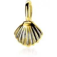 Zinzi zilveren hanger geel verguld schelpje ZIH2062G (zonder collier)