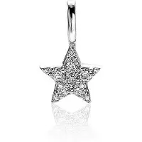 Zinzi zilveren ster hanger 13mm wit ZIH2138 (zonder collier)