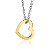 Zinzi zilveren hanger 14K geel verguld 12mm open hart ZIH2197G
