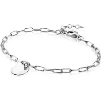 Zinzi zilveren armband paperclip schakel rond plaatje ZIA2166