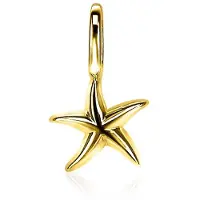 Zinzi zilveren hanger geel verguld zeester ZIH2064G (zonder collier)