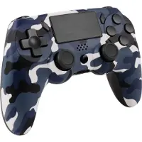 Ntech PS4 Controller Geschikt voor PS4 en PS3 - PS4 controller Draadloos Camouflage Blauw - Audio Jack Input - Touch Sensor - Dual Trilmotoren Draadloze Controller