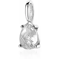 Zinzi zilveren hanger druppelvorm wit ZIH2070 (zonder collier)