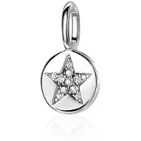 Zinzi zilveren ronde hanger ster wit ZIH2066 (zonder collier)