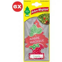 ARBRE MAGIQUE 6 stuks Aardbei Geurboom luchtverfrisser voor in de auto Fragola – Car Parfum – Geurboompje – Geurbooster – Wonderboom – Geurverfrisser – Nieuwe Auto – Autogeur – Autoparfum – Geurblad