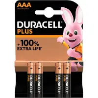 Duracell Batterijen Extra Life AAA 4 stuks | Plus Batterij - Alkaline - 4-pack - Procell