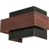 Steinhauer LED-wandlamp Muro, dimbaar, hout donker, Woon-/ Eetkamer, metaal, Modern, LED wandlamp