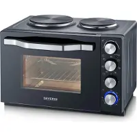 Severin TO 2074 - Bak- en broodrooster oven met kookplaten - Zwart