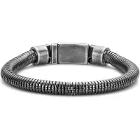 Frank 1967 7FB-0615-20 Stalen Armband - Heren - Slang schakel - 6,5 mm Dikte - Stalen Slot - 10,7 mm Breed - 20 cm - Atraciet