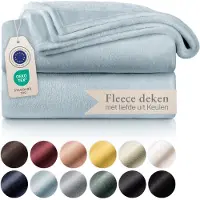 Blumtal - Fleece Deken - Super Zacht Fleece Plaid 220x240 cm - Licht Blauw