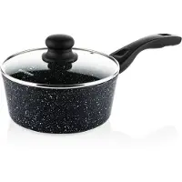 WESTINGHOUSE Steelpan – Ø 18 cm – Inductie – PFOA-vrij – Inclusief Deksel – Black Marble