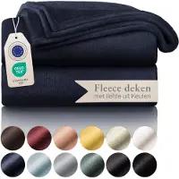 Blumtal - Fleece Deken - Super Zacht Fleece Plaid 220x240 cm - Donker Oceaan Blauw
