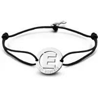Key Moments 8KM-A00005 Armband met stalen letter E en sleutel one-size zilverkleurig