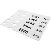 Combicraft sleufetiketten genummerd 250x38mm met afscheurstrook wit - nummering 0001 t/m 0200 - per 200 etiketten