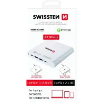 Swissten , USB-C lader, 35W Power Delivery en USB-A Quick Charge 3.0, 18W, wit