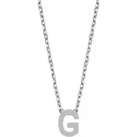 New Bling Cadeau voor haar 9NB-907G Zilveren Ketting Dames - letterhanger - G - Initiaal sieraad - Zilverkleurig