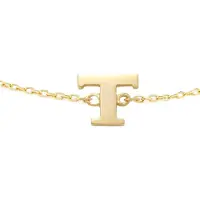 New Bling 9NBG-901T Gouden Armband met Letter T - 6mm - Ankerschakel - 16+1+1cm - 14 Karaat - Goud