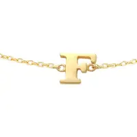 New Bling 9NBG-901F Gouden Armband met Letter F - 6mm - Ankerschakel - 16+1+1cm - Initiaal sieraad - 14 Karaat - Goud