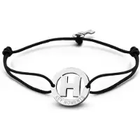 Key Moments 8KM-A00008 Armband met stalen letter H en sleutel one-size zilverkleurig