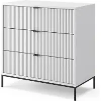 Vicco Ladekast Eliza, Wit, 80 x 81.2 cm met 3 laden