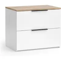 Vicco Wido Ladekast – 60 x 50 cm met 2 laden Wit/Sonoma