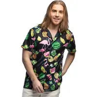 Boland - Shirt Swinging flamingo (XXL) - Volwassenen - Flamingo - Hawaii - Tropisch - Foute party