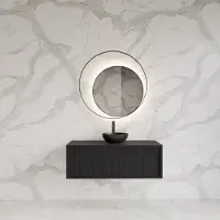 Gliss Design Onderkast heronimus 90x45x35 cm met topplaat black veneer