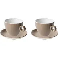 Maastricht porselein - Cappuccino kop en schotel - 2 stuks - 23 cl - Bruin - Porselein - Koffiekopjes