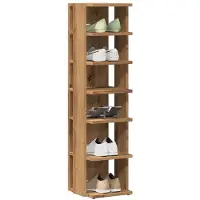 vidaXL Schoenenkasten 2 st 28x27x102 cm bewerkt hout artisanaal eiken